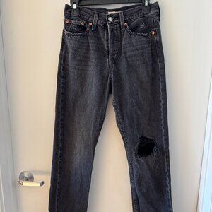 Off black Levi's Wedgie Straight denim jeans